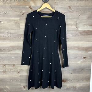Zara Knit Pearl Skater Holiday Party Dress
